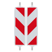 Plastic traffic panel type 40A | film RA2/B, hatched | on both sides indicating right / left | red / white